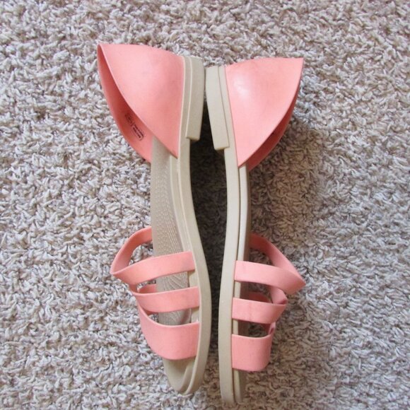 Crocs 9 Iconic Comfort Tulum Peach Orange Synthetic Flat Sandals Slip On - Picture 2 of 4